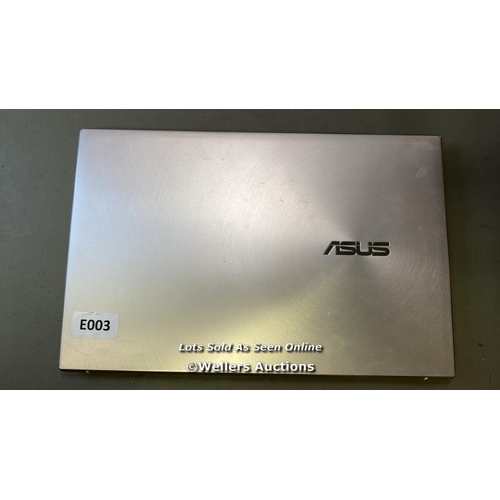 9573 - ASUS ZENBOOK MODEL UX425E / 16GB RAM / 500GB HD / INTEL CORE I7-1165G7 @ 2.80GHZ / SN: 12MN1N0LP00V9... 