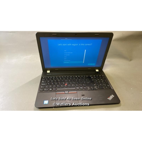 9587 - LENOVO E560 / 4GB RAM / 500GB HD / I3-6100U @ 2.30GHZ / WINDOWS 10 OPERATING SYSTEM / POWERS UP & AP... 