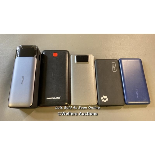 9725 - X5 POWER BANKS INCL. ANKER, BELKIN AND INIU