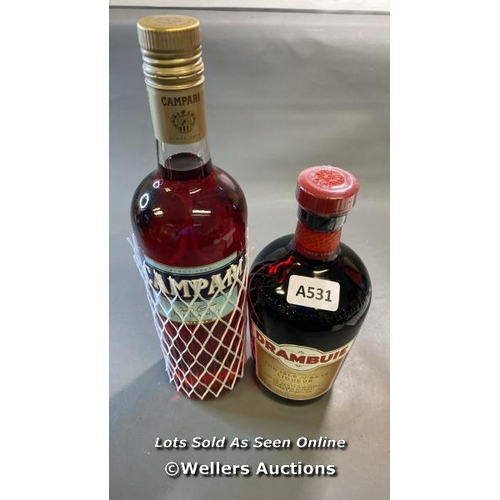 9750 - X1 NEW DRAMBUIE LIQUEUR 40% VOL. 1L AND X1 NEW CAMPARI LIQUEUR 25% VOL. 100CL