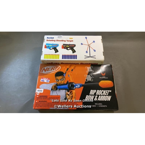 9756 - X1 NERF RIP ROCKET BOW & ARROW AND X1 ROCKET ROTATING SHOOTING TARGET