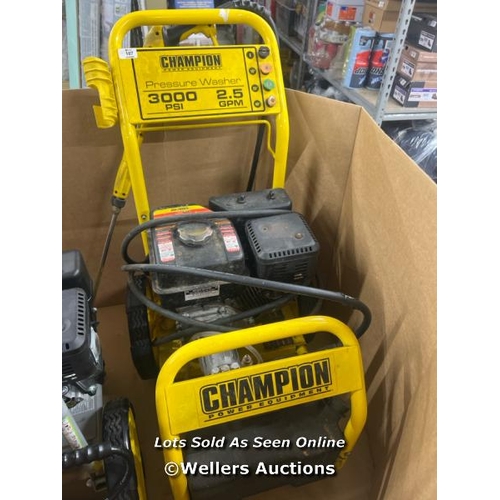 107 - CHAMPION PETROL 2600 PSI PRESSURE WASHER / SIGNS OF USE / P