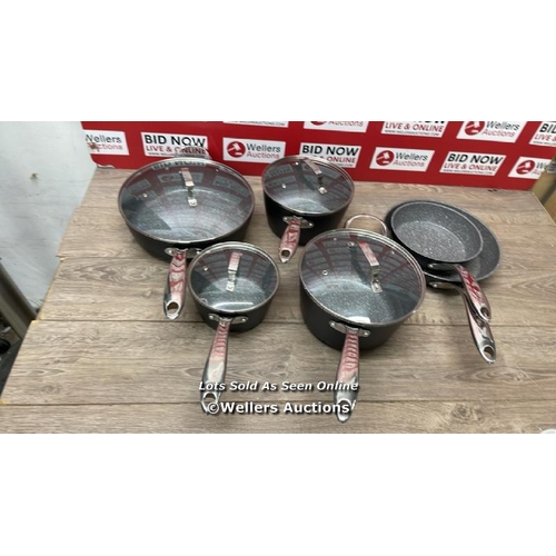 131 - THE ROCK COOKWARE 10PC. COOKWARE SET / SIGNS OF USE / A48