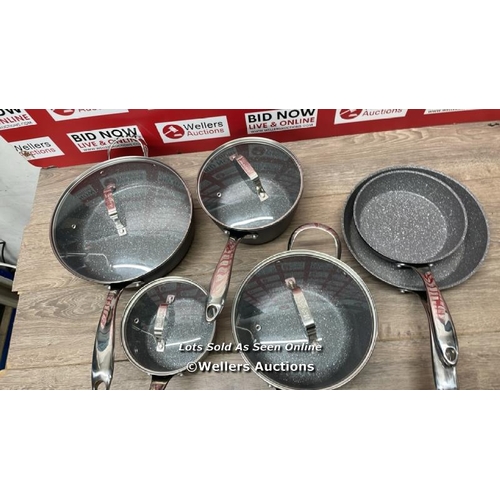 131 - THE ROCK COOKWARE 10PC. COOKWARE SET / SIGNS OF USE / A48