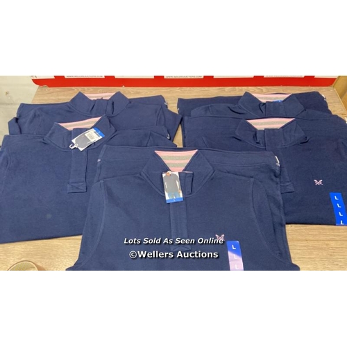 355 - 5X GENTS NEW CREW CLOTHING QUARTER ZIP SWEATSHIRTS / L / F25-29