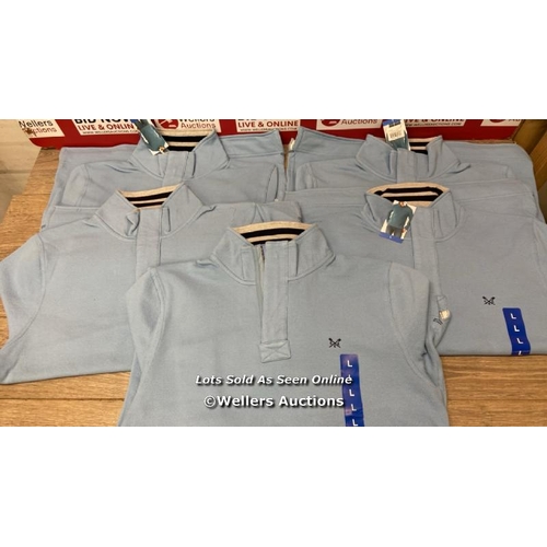 358 - 5X GENTS NEW CREW CLOTHING QUARTER ZIP SWEATSHIRTS / L / F25-29