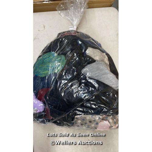 616 - BAG OF NECK TIES, SCARVES, HATS AND GLOVES