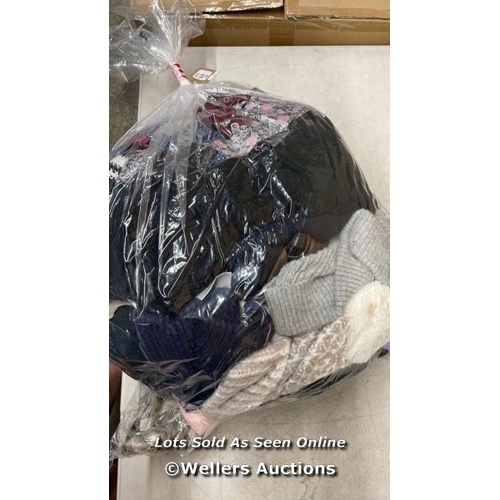 616 - BAG OF NECK TIES, SCARVES, HATS AND GLOVES