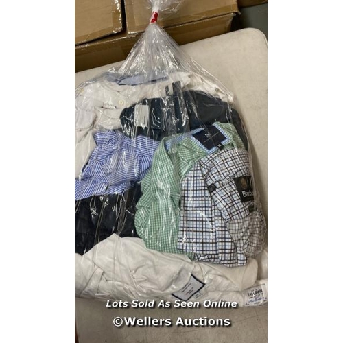 627 - BAG OF SHIRTS INCL. BARBOUR AND CHARLES TYRWHITT