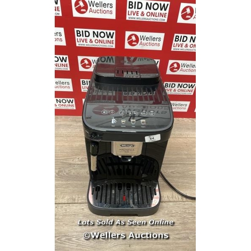 64 - DE'LONGHI MAGNIFICA EVO BEAN TO CUP COFFEE MACHINE ECAM290.22.B / 4 COFFEE BASED ONE-TOUCH RECIPES /... 