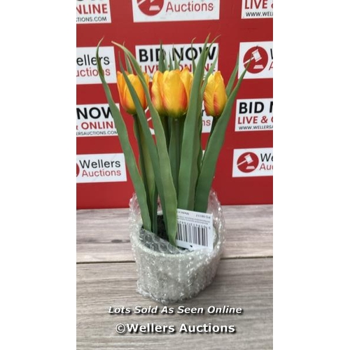 7038 - ARTIFICIAL TULIP PLANT / RED STRIPE / NEW / G23