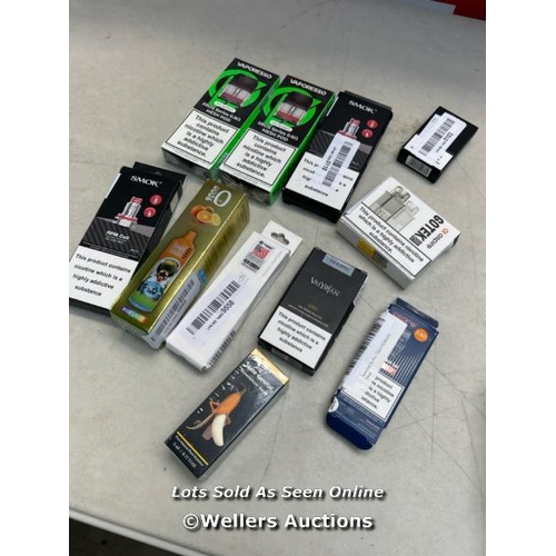 7174 - SELECTION OF VAPE ITEMS INCL. GENUINEVOOPOO TPP COILS DM3 0.15OHM MESH COILS / ASPIRE NAUTILUS MESH ... 