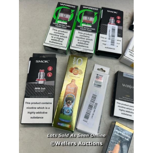 7174 - SELECTION OF VAPE ITEMS INCL. GENUINEVOOPOO TPP COILS DM3 0.15OHM MESH COILS / ASPIRE NAUTILUS MESH ... 