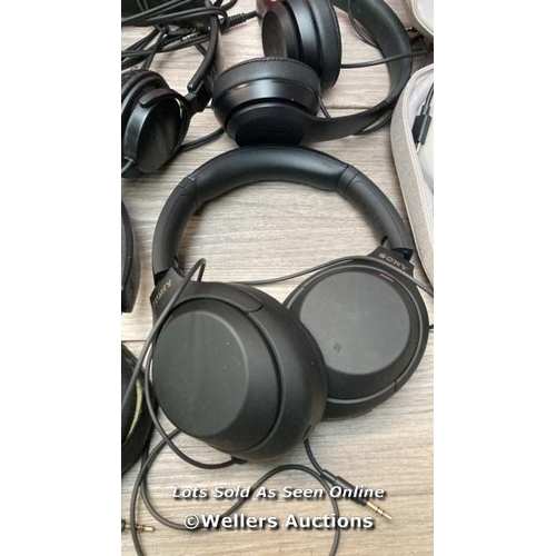 7180 - SELECTION OF HEADPHONES INCL. BANG & OLFSEN, YAMAHA AND SONY / ALL UNTESTED / G28