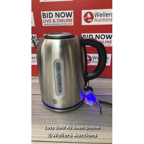 7185 - RUSSELL HOBBS BRUSHED STAINLESS STEEL ELECTRIC 1.7L CORDLESS KETTLE / G29