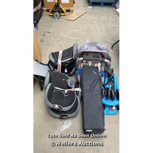 7191 - QTY OF CAR SEATS, TRAVEL COT AND PUSHCHAIR / PLEASE SEE IMAGES / UPB1