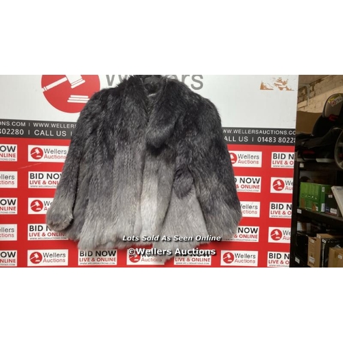 7198 - FOREVER UNIQUE RABBIT REAL  FUR KNITTED OMBRE JACKET SIZE 2 / M/ UK 8-10 / G25