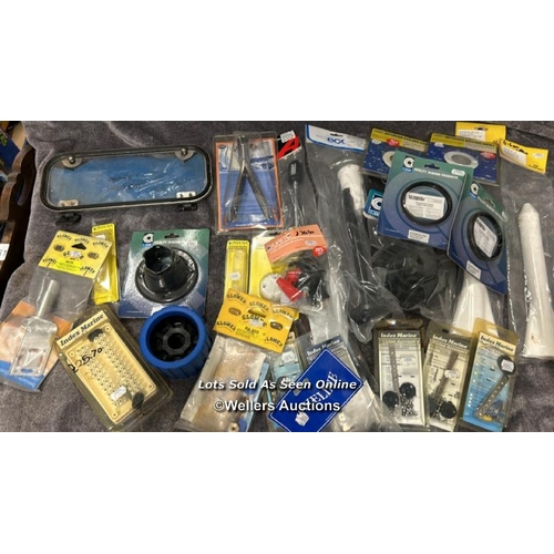 916 - LARGE SELECTION OF NEW MARINE SUNDRIES INCLUDING LIGHTS, PLASTIMO RIGGING SCREW COVERS, MASTHEAD MOU... 