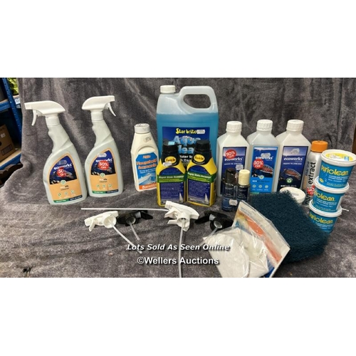 917 - ASSORTED MARINE CLEANING ITEMS INCLUDING AQUA CLEAN, ECOWORKS AND FARECLA