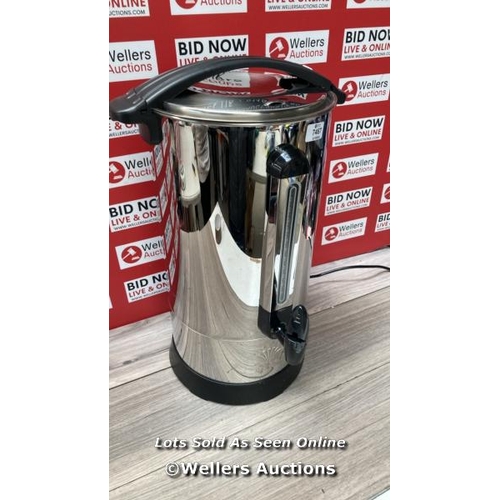 7467 - DAEWOO 20-LITRE CAPACITY URN BOILER, STAINLESS STEEL LID AND BASE WITH LOCKABLE LID, EXTERNAL WATER ... 