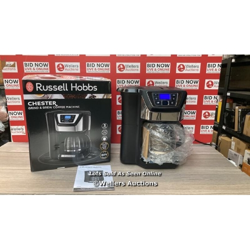 7496 - RUSSELL HOBBS CHESTER GRIND & BREW FILTER COFFEE MACHINE, BEAN TO CUP, QUIET BREW TECHNOLOGY, 1.5L C... 