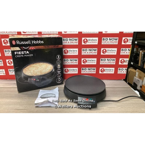 7497 - RUSSELL HOBBS ELECTRIC CREPE & PANCAKE MAKER - LARGE 30CM (12 INCH) EASY TO CLEAN NON-STICK HOTPLATE... 