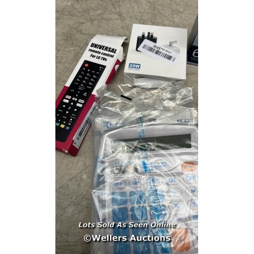 7512 - SELECTION OF MIXED ITEMS INCL. UNIVERSAL REMOTE CONTROL, PHONE ACCESSORIES AND MORE / SEE IMAGES / H... 