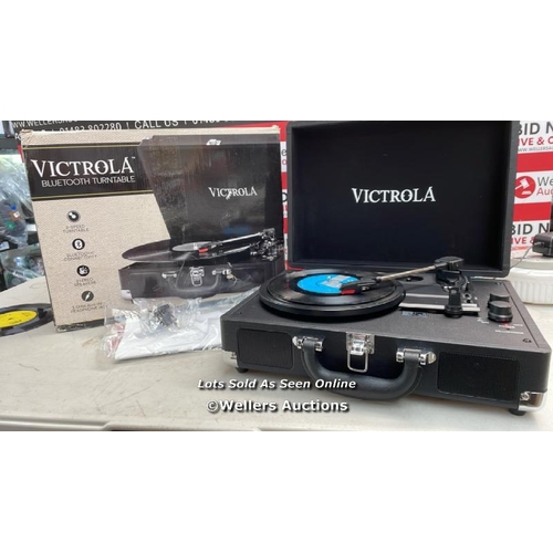 7535 - VICTROLA JOURNEY PORTABLE RECORD PLAYER - SUITCASE 5.0 BLUETOOTH TURNTABLE WITH 3-SPEEDS, BUILT-IN S... 