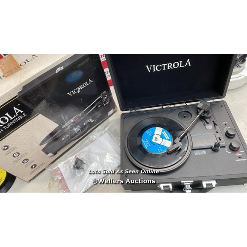 7535 - VICTROLA JOURNEY PORTABLE RECORD PLAYER - SUITCASE 5.0 BLUETOOTH TURNTABLE WITH 3-SPEEDS, BUILT-IN S... 