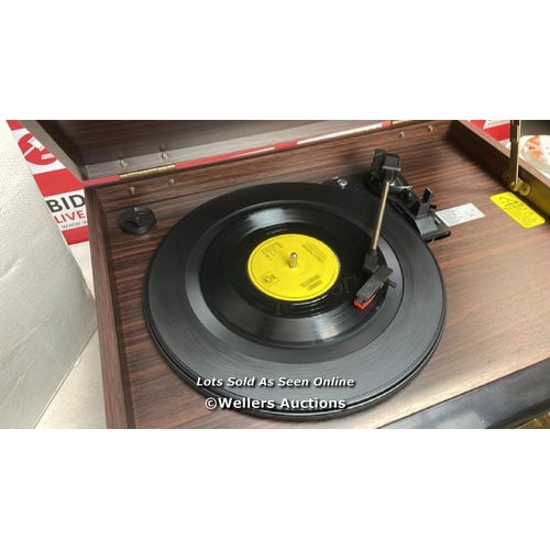 7536 - VICTROLA EMPIRE BLUETOOTH RECORD PLAYER - 6-IN-1 MUSIC CENTRE WITH 3-SPEED RECORD PLAYER WITH BUILT-... 