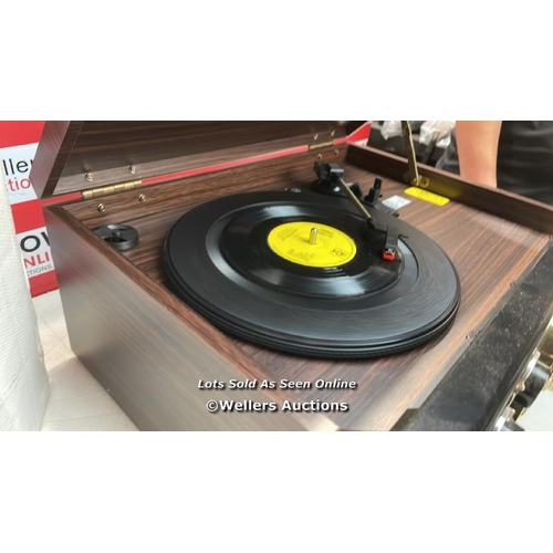 7536 - VICTROLA EMPIRE BLUETOOTH RECORD PLAYER - 6-IN-1 MUSIC CENTRE WITH 3-SPEED RECORD PLAYER WITH BUILT-... 