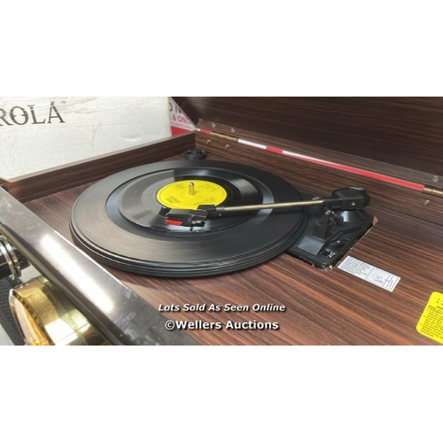 7536 - VICTROLA EMPIRE BLUETOOTH RECORD PLAYER - 6-IN-1 MUSIC CENTRE WITH 3-SPEED RECORD PLAYER WITH BUILT-... 