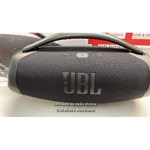 7537 - JBL BOOMBOX 3 WIRELESS BLUETOOTH SPEAKER, PORTABLE WATERPROOF SPEAKER WITH INDOOR AND OUTDOOR MODES,... 