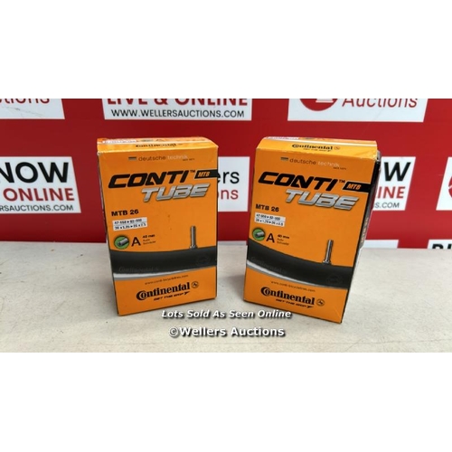 7608 - X2 NEW CONTINENTAL CONTI TUBE MTB26, 40MM AUTO SCHRADER / S47