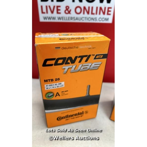 7608 - X2 NEW CONTINENTAL CONTI TUBE MTB26, 40MM AUTO SCHRADER / S47