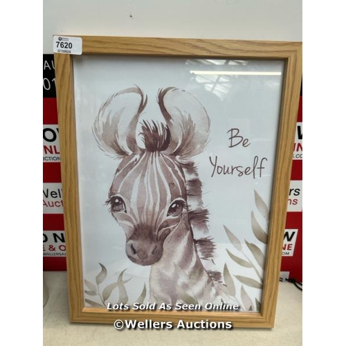 7620 - BE YOURSELF ZEBRA PRINT IN WOODEN FRAME / S47