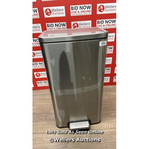 4003 - EKO STAINLESS STEEL 30L PEDAL BIN & 5.2L PEDAL BIN / SIGNS OF USE / DAMAGED IN AREAS / P12