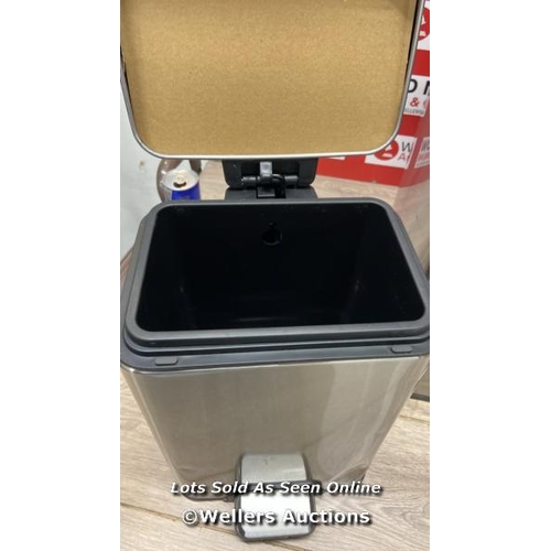 4003 - EKO STAINLESS STEEL 30L PEDAL BIN & 5.2L PEDAL BIN / SIGNS OF USE / DAMAGED IN AREAS / P12