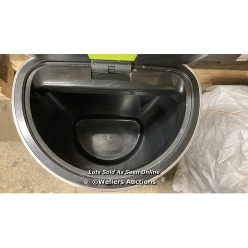 4013 - EKO STAINLESS STEEL SEMI-ROUND MOTION SENSOR BIN - 47L / USED CONDITION / SEE IMAGES / P12