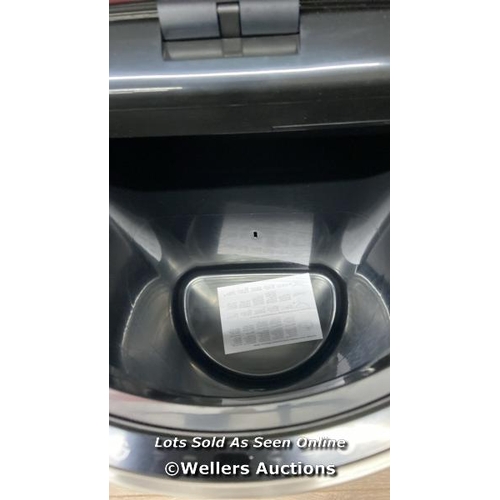 4014 - EKO STAINLESS STEEL SEMI-ROUND MOTION SENSOR BIN - 47L / MINIMAL SIGNS OF USE / P12