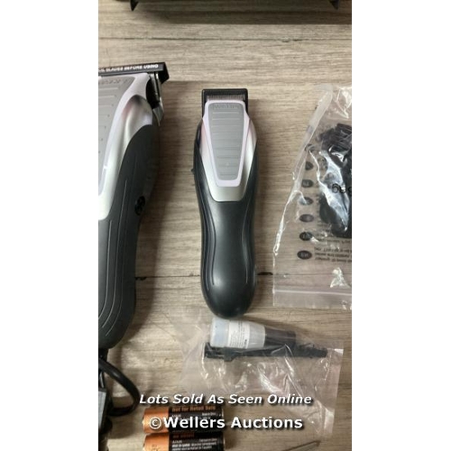 4068 - WAHL DELUXE COMBI HAIR CLIPPER KIT / POWERS UP / MINIMAL SIGNS OF USE / ATTACHMENTS SEALED IN BAG / ... 