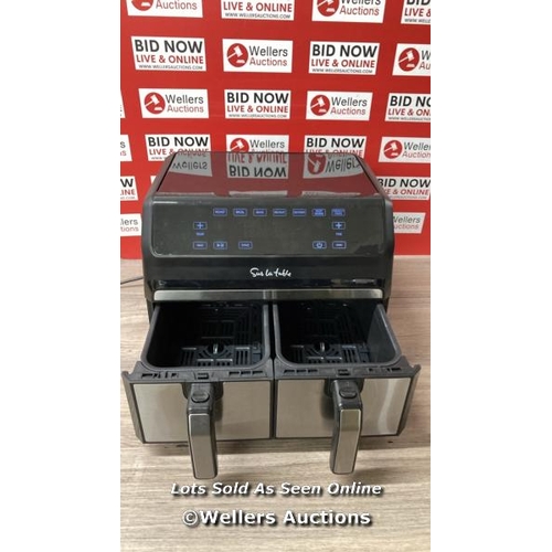 4143 - SUR LA TABLE AIR FRYER WITH X2 3.8L DRAWERS / POWERS UP / MINIMAL SIGNS OF USE / C27