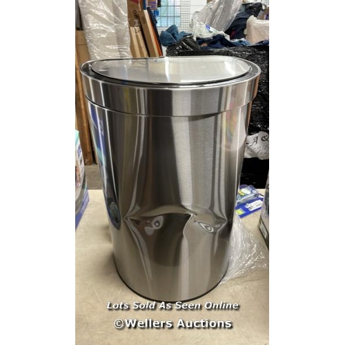 4152 - EKO STAINLESS STEEL SEMI-ROUND MOTION SENSOR BIN - 47L / DAMAGED / P9