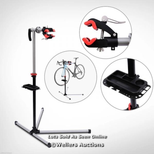 3104 - BIKE REPAIR STAND WORKSTATION, BICYCLE MAINTENANCE WORKSTAND, HEIGHT ADJUSTABLE, WITH TOOL TRAY & 36... 