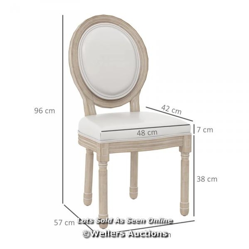 3105 - SET OF TWO FRENCH STYLE WOODEN DINING CHAIRS - CREAM WHITE / C