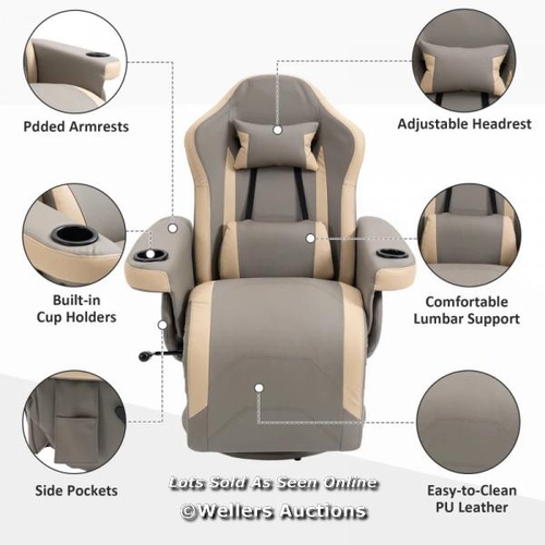 3106 - MANUAL RECLINER ARMCHAIR PU LEATHER LOUNGE CHAIR W/ ADJUSTABLE LEG REST, 135� RECLINING FUNCTION, 36... 