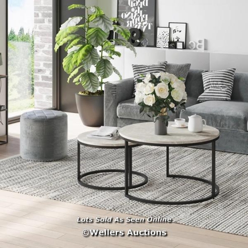 3111 - TWO-PIECE STEEL FRAME NESTING COFFEE TABLES / C