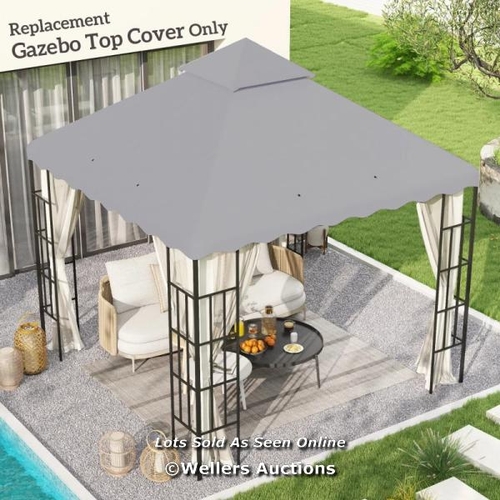 3119 - OUTSUNNY 3 X 3 (M) GAZEBO CANOPY REPLACEMENT COVERS, 2-TIER GAZEBO ROOF REPLACEMENT (TOP COVER ONLY)... 