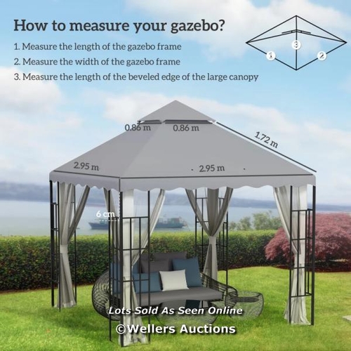 3119 - OUTSUNNY 3 X 3 (M) GAZEBO CANOPY REPLACEMENT COVERS, 2-TIER GAZEBO ROOF REPLACEMENT (TOP COVER ONLY)... 