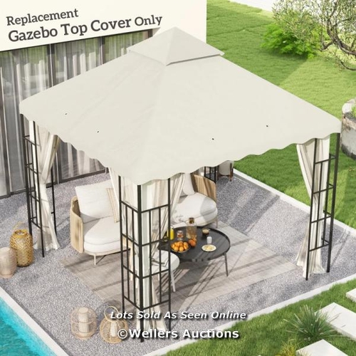 3120 - OUTSUNNY 3 X 3 (M) GAZEBO CANOPY REPLACEMENT COVERS, 2-TIER GAZEBO ROOF REPLACEMENT (TOP COVER ONLY)... 